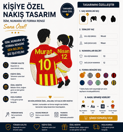 Kişiye Özel Takımlı Baba veya Anne + Çocuk Tasarımı