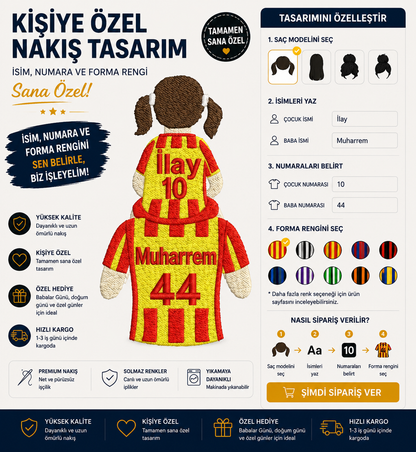 Takım Formalı Baba Çocuk Nakışı