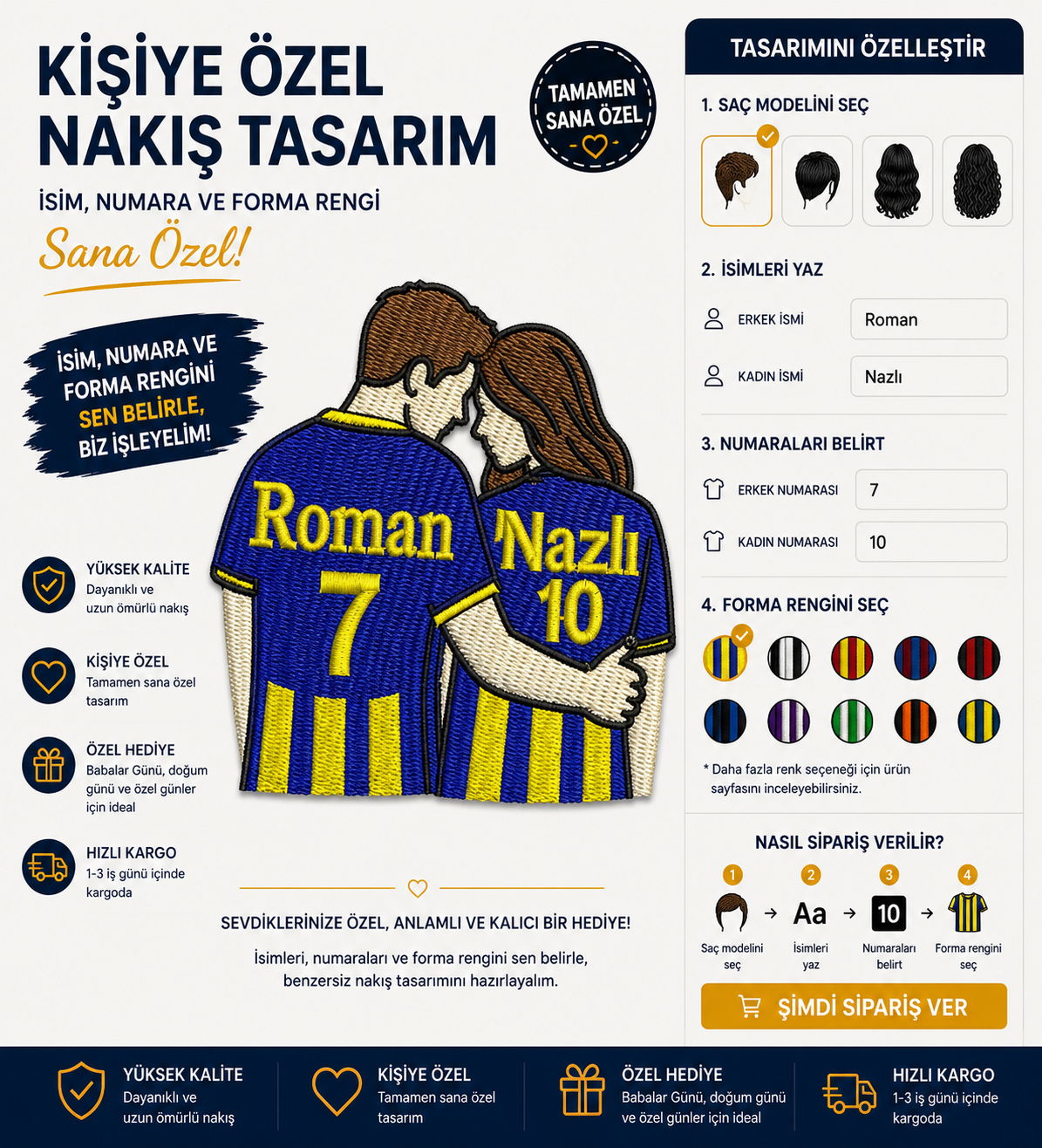 Kişiye Özel Takımlı Çift Nakışı 2