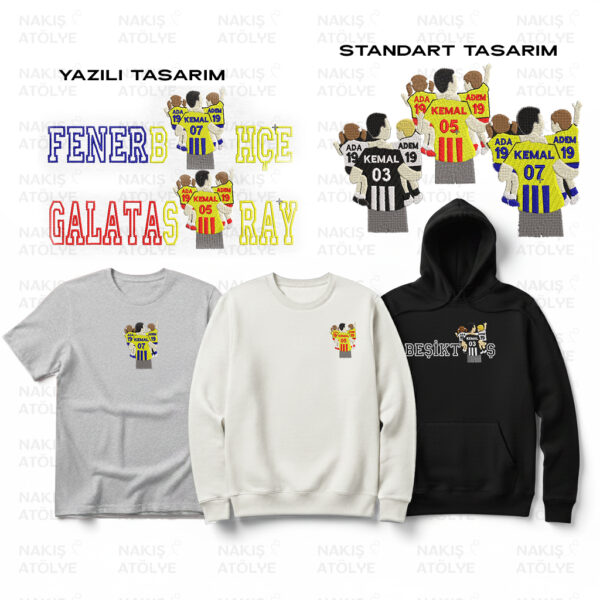 Kişiye Özel Baba ve Çocukları Nakışı